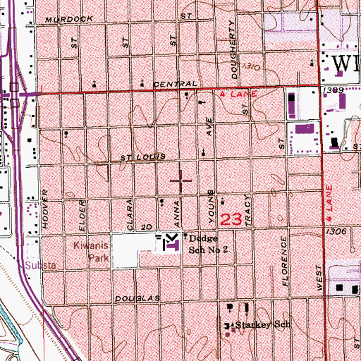 Topographic Map of Orchard Park Mobile Home Park, KS