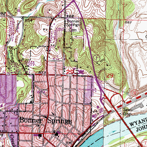 Topographic Map of Bible Baptist Church, KS