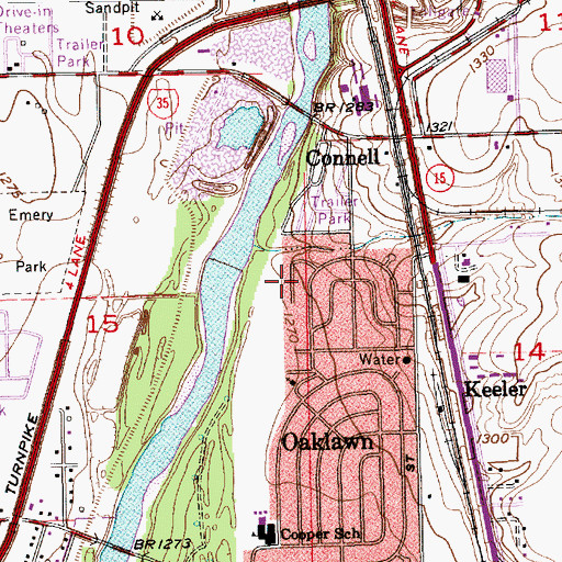 Topographic Map of Sunview Mobile Home Park, KS