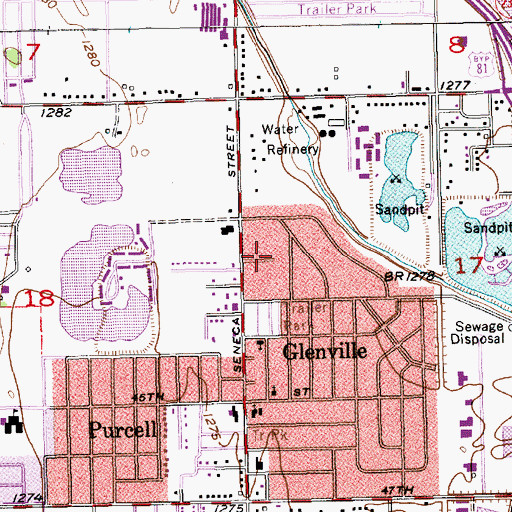 Topographic Map of Caudill Mobile Home Park, KS
