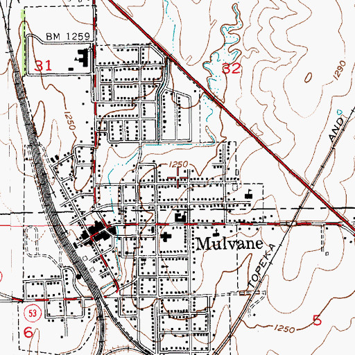 Topographic Map of College Hill Church of Christ, KS
