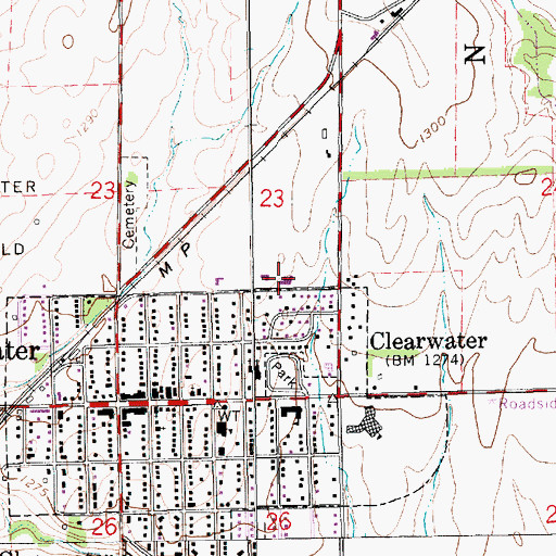 Topographic Map of Clearwater Retirement Community Village Assisted Living Facility, KS