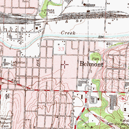 Topographic Map of Woodland Health Center Nursing Home, KS