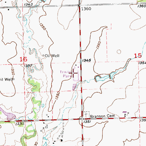 Topographic Map of Stonegate Mobile Home Park, KS