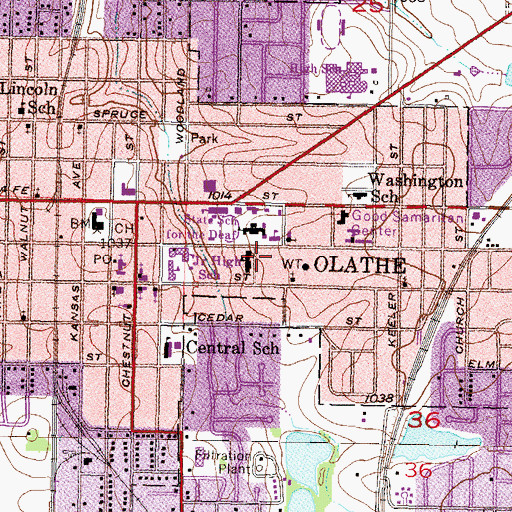 Topographic Map of Living Hope Church Church of the Nazarene, KS