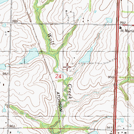 Topographic Map of Falcon Lakes Golf Course, KS