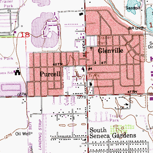 Topographic Map of Audora Mobile Home Park, KS
