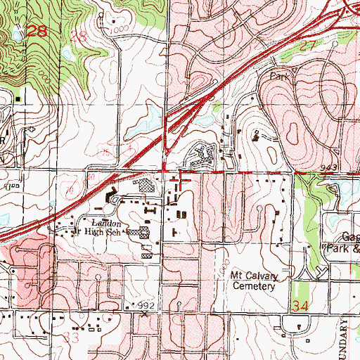 Topographic Map of Heifner Nursery and Garden Center, KS