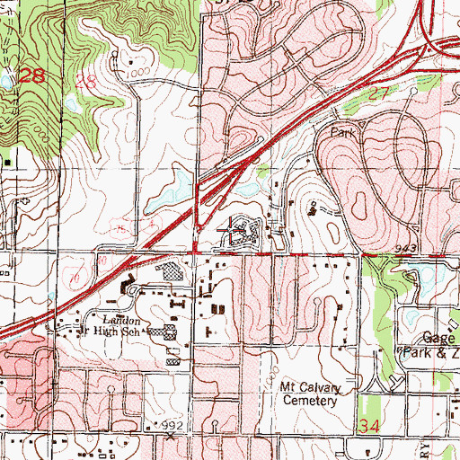 Topographic Map of Topeka Presbyterian Manor Nursing Home, KS