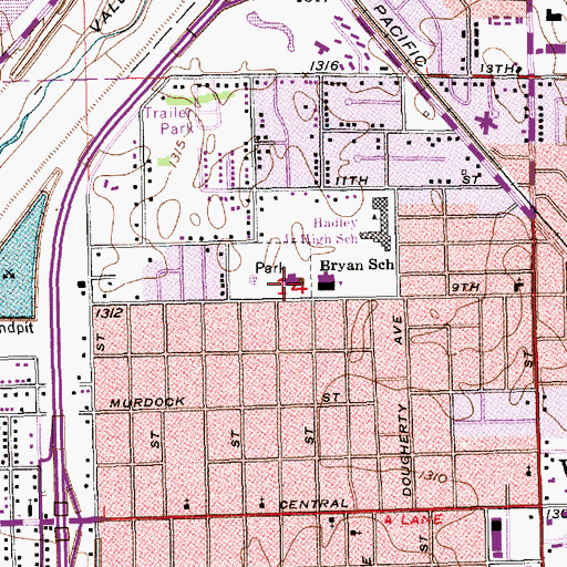 Topographic Map of Orchard Park Recreation Center, KS