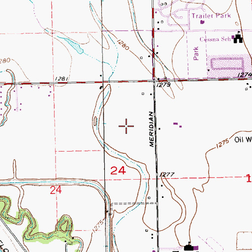 Topographic Map of Southborough Estates Mobile Home Park, KS