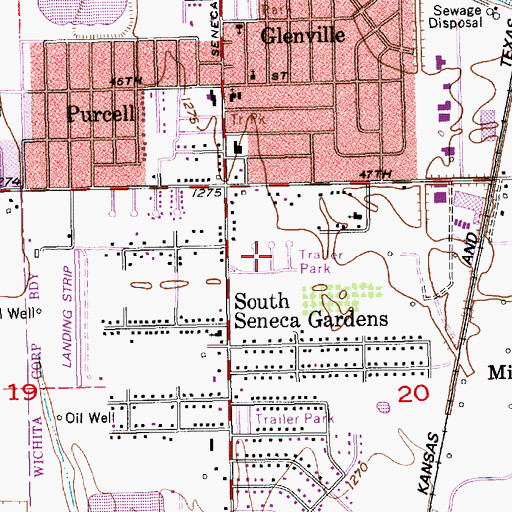 Topographic Map of El Caudillo Mobile Home Park, KS