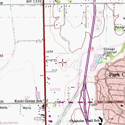 Topographic Map of Navajo Lake Estates Mobile Home Park, KS