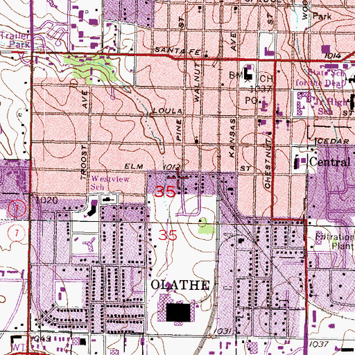 Topographic Map of Church of the Brethren, KS
