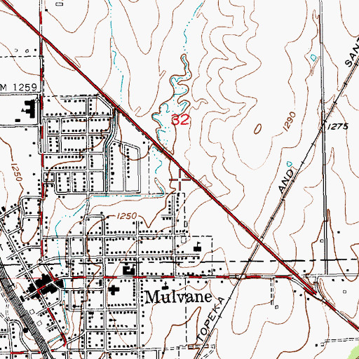 Topographic Map of Our Savior Lutheran Church, KS