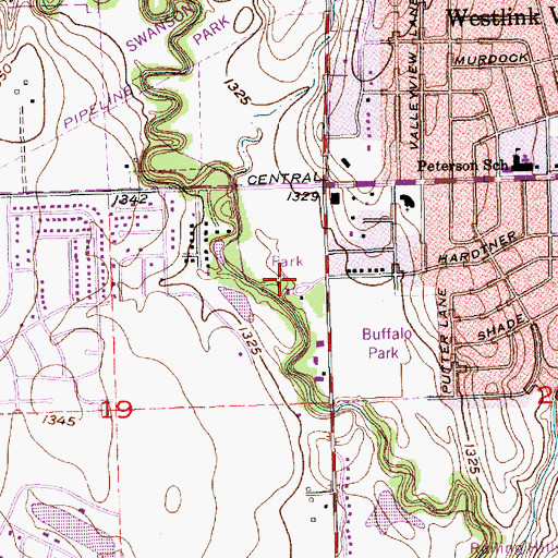 Topographic Map of Park West Plaza Assisted Living Facility and Nursing Home, KS