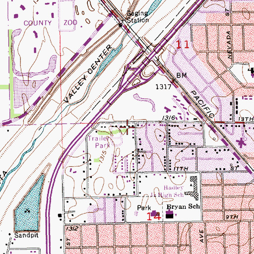 Topographic Map of Sites Mobile Home Park, KS