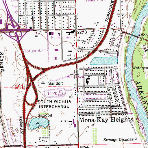 Topographic Map of Cedar Ridge Mobile Home Park, KS