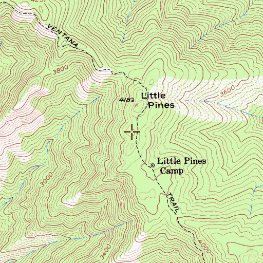 Topographic Map of Ventana Trail, CA