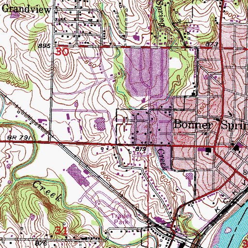Topographic Map of Calvary Bible Church, KS