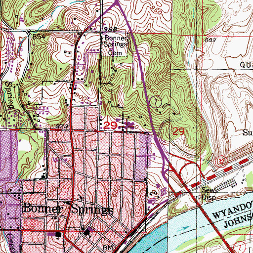 Topographic Map of Centers for Long Term Care of Bonner Springs, KS