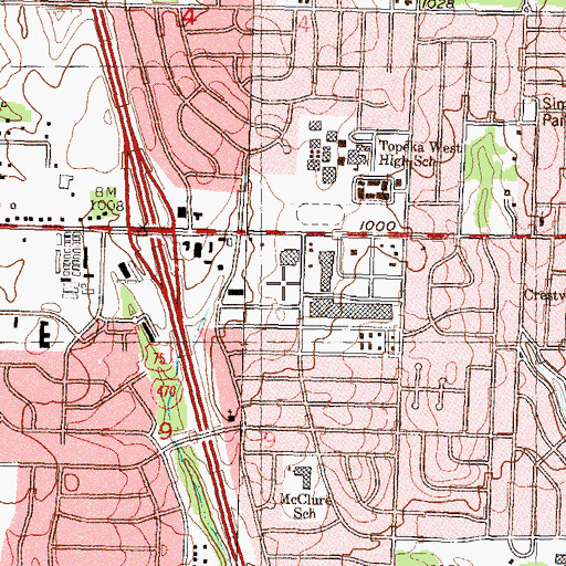 Topographic Map of Topeka Art Guild Gallery, KS