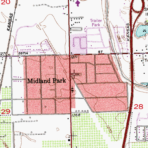 Topographic Map of Harbor Mobile Home Park, KS