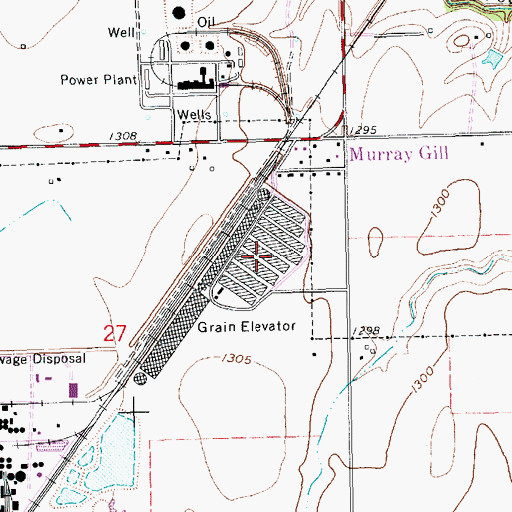Topographic Map of Garvey Industrial Park, KS