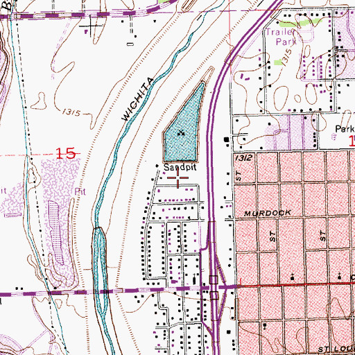 Topographic Map of Sandpiper Bay Healthcare and Retirement Center, KS