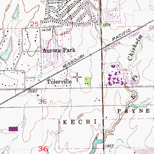 Topographic Map of Tree Top Nursery and Landscape Center, KS