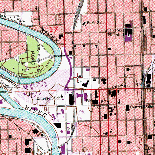 Topographic Map of Kansas African American Museum, KS