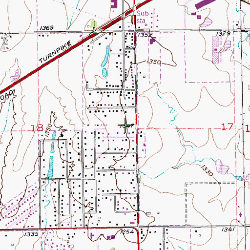 Topographic Map of Andover City Hall, KS