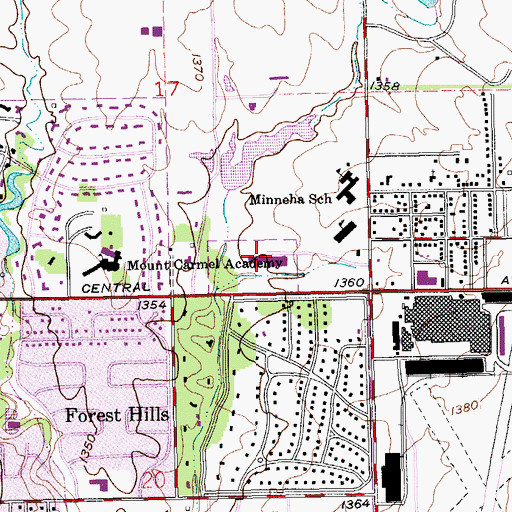 Topographic Map of Wichita Center for the Arts, KS