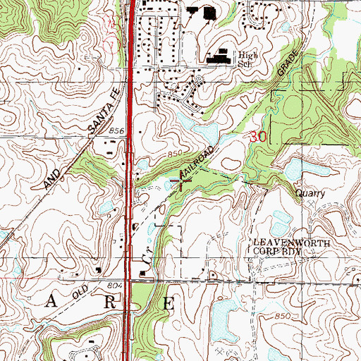 Topographic Map of Wildwoods Mobile Home Park, KS