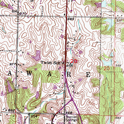Topographic Map of First Pentecostal Church, KS