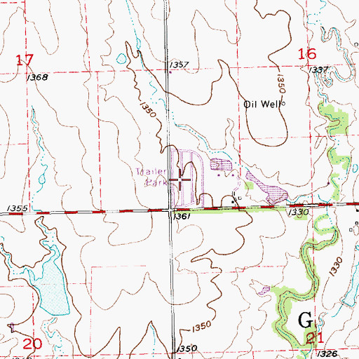Topographic Map of Longbranch Mobile Home Park, KS
