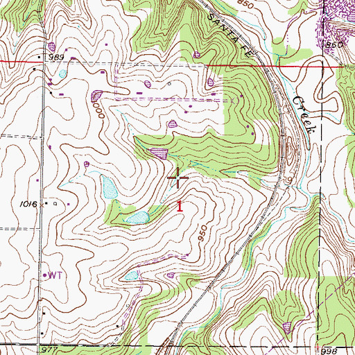 Topographic Map of Falcon Valley Golf Course, KS