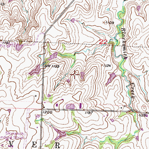 Topographic Map of Prairie View Golf Club, KS