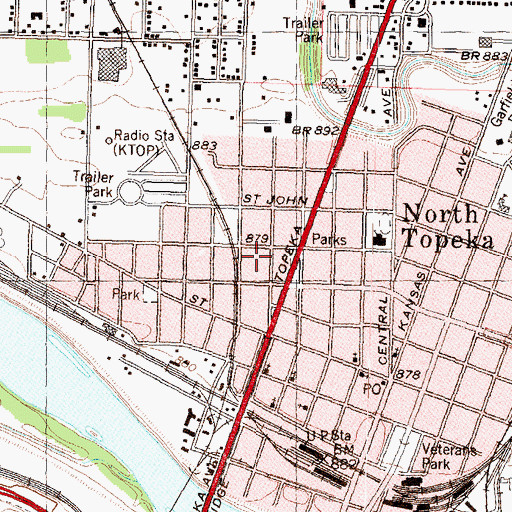 Topographic Map of Family of God Church, KS