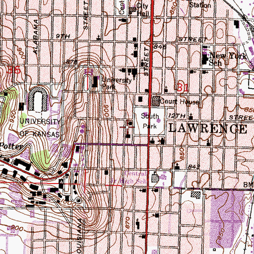 Topographic Map of Saint John the Evangelist Church, KS