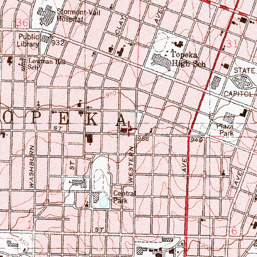 Topographic Map of Abundance of Life Cathedral of Praise Church of God in Christ, KS