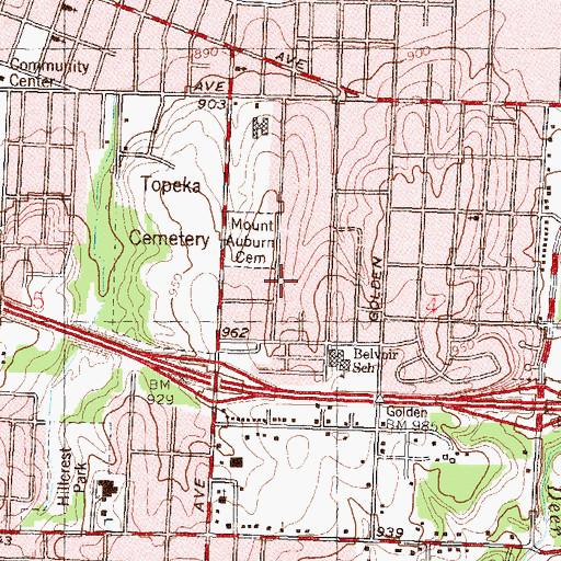 Topographic Map of East Side Church of Christ, KS