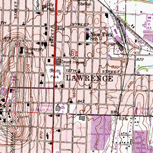 Topographic Map of Second Christian Church, KS