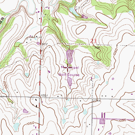 Topographic Map of Overland Park Golf Club, KS
