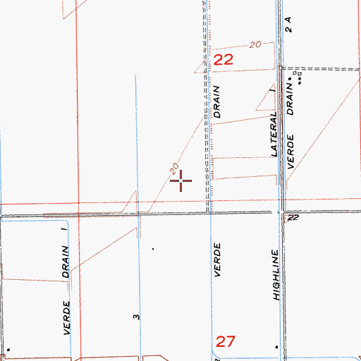 Topographic Map of Verde Drain, CA