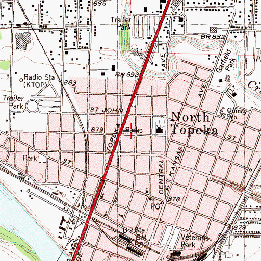 Topographic Map of Calvary Church of God in Christ, KS