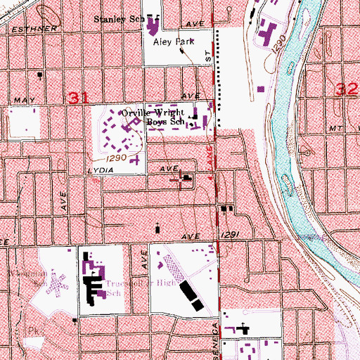 Topographic Map of West Side United Methodist Church, KS