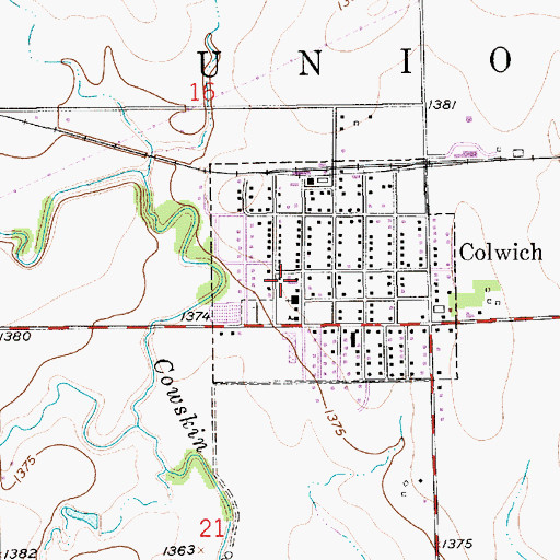 Topographic Map of Colwich Health Center Nursing Home, KS