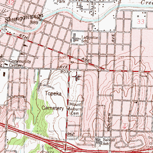 Topographic Map of Eventide Convalescent Center, KS
