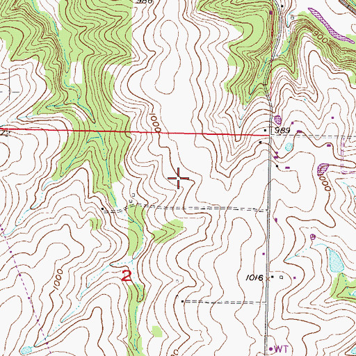 Topographic Map of Falcon Ridge Golf Course, KS